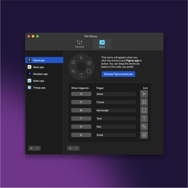 Pie Menu - preferences